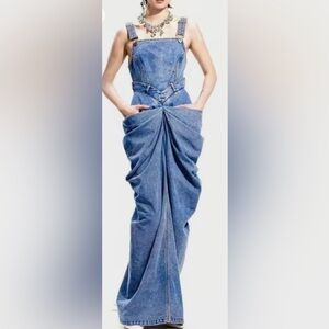 Plus sized Denim Dress/overalls